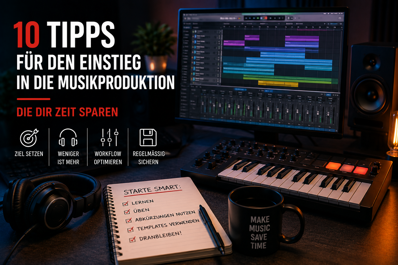 10 Tipps für den Einstieg in die Musikproduktion, die dir Zeit sparen