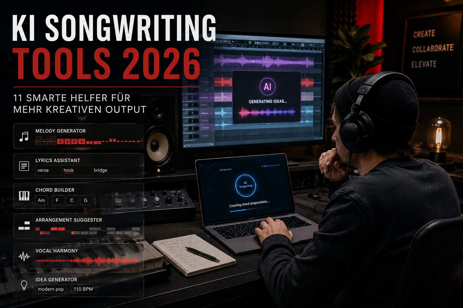 KI-Songwriting-Tools 2026: 11 smarte Helfer für mehr kreativen Output