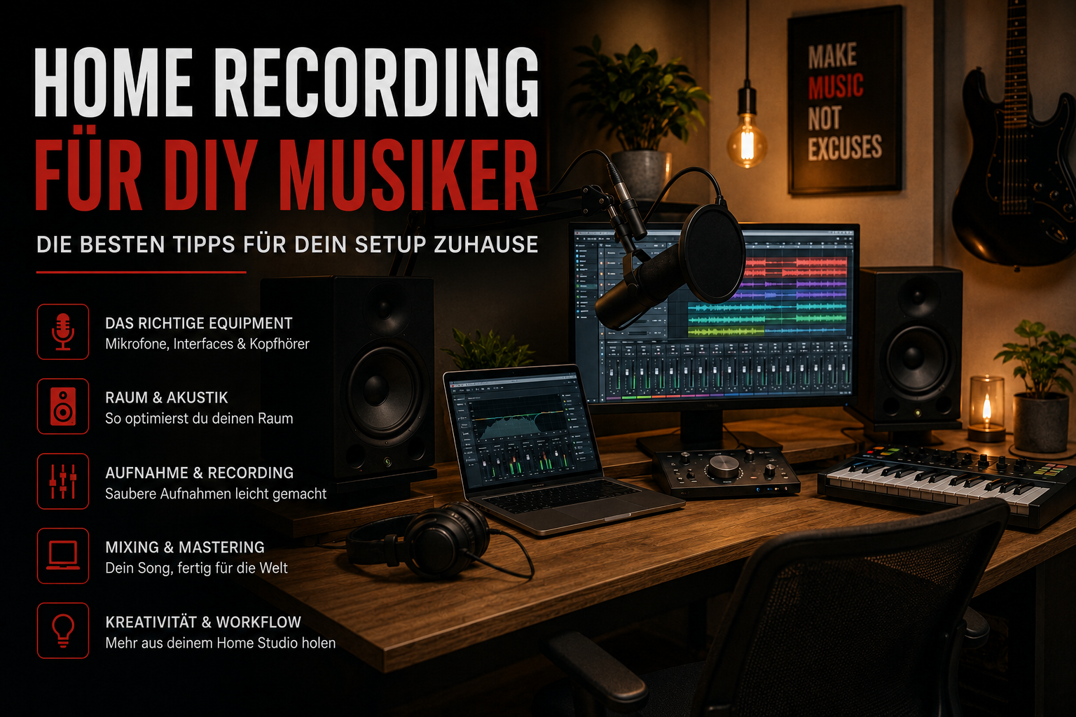 Home-Recording für DIY-Musiker: Die besten Tipps für dein Setup zuhause